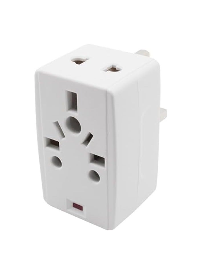 إيروريكس محول كهربائي بمقبس مربع، مقبس عالمي مزود بضوء ومصهر ١٣ أمبير. محول سفر - Image 1