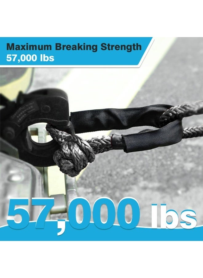 Soft Shackle Recovery, 1/2 inch X 22 inch Soft Shackle (58,000 LBS Breaking Strength) with Protective Sleeve for Off-Road Sailing Trucks, 4x4，UTV, ATV(Black,  Soft Shackle) - Image 1