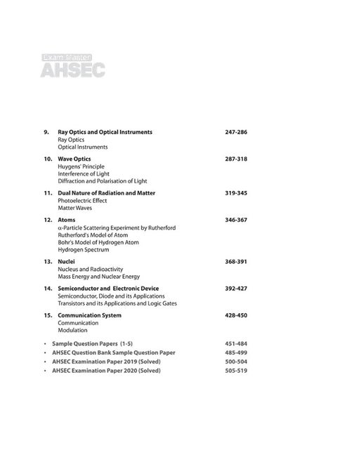 Exam Master AHSEC Physics Class 12 2021-22