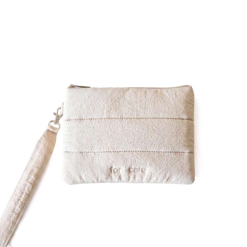 Pan Home Byron Crinkle Curl Pouch for Care with Wristlet 21x15cm - Natural/Wheat - 262PSF9900065 - Image 4