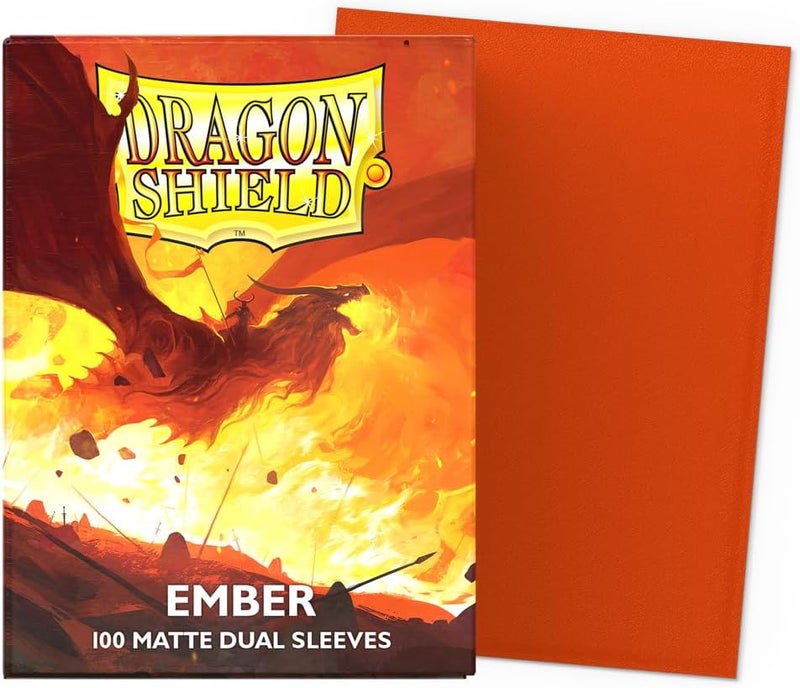 dragon shield | Matte Dual Standard Size Card Sleeves | 100 CT - Smooth u0026 Tough Premium TCG Sleeves - Compatible with Pokemon, Flesh u0026 Blood, One Piece u0026 Magic The Gathering | Ember - Image 2