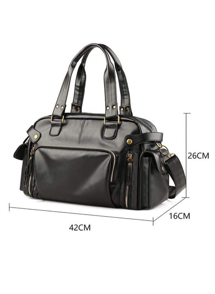 Leather Duffel Bag Full Grain Travel Weekend Gym