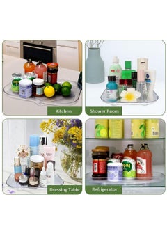 KASTWAVE Square Lazy Susan for Refrigerator, 1Pcs 360 Rotating Lazy Susan Turntable Organizer, Transparent Countertop Condiment Storage Rack, for Kitchen, Cabinet, Bathroom Makeup Vanity  - Image 1