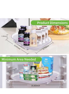 KASTWAVE Square Lazy Susan for Refrigerator, 1Pcs 360 Rotating Lazy Susan Turntable Organizer, Transparent Countertop Condiment Storage Rack, for Kitchen, Cabinet, Bathroom Makeup Vanity  - Image 4