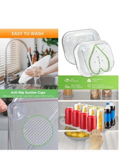 KASTWAVE Square Lazy Susan for Refrigerator, 1Pcs 360 Rotating Lazy Susan Turntable Organizer, Transparent Countertop Condiment Storage Rack, for Kitchen, Cabinet, Bathroom Makeup Vanity  - Image 5