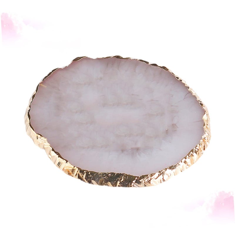 Golden Rim Agate Jewelry Tray Black Display Plate Organizer For Earrings Rings Necklaces - Image 5