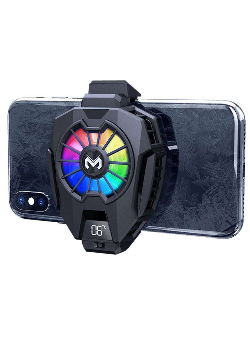 TIGER Phone Cooler – Cellphone Radiator with Dual Semi-Conductor Cooling Chip, Digital Display for Tiktok Live Streaming, Outdoor Vlog, Mobile Gaming, Compatible with Mobile Phones (Width 6-8 cm) – Efficient Heat Dissipation, Portable, and Lightweight Design - Image 1