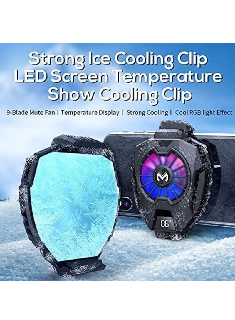 TIGER Phone Cooler – Cellphone Radiator with Dual Semi-Conductor Cooling Chip, Digital Display for Tiktok Live Streaming, Outdoor Vlog, Mobile Gaming, Compatible with Mobile Phones (Width 6-8 cm) – Efficient Heat Dissipation, Portable, and Lightweight Design - Image 2