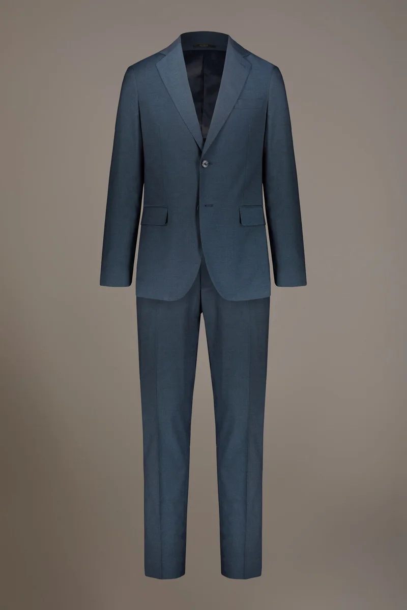 Doppelganger Blue Men's single-breasted suit regular fit bird's eye fabric - Blue for Men | Best Price UAE