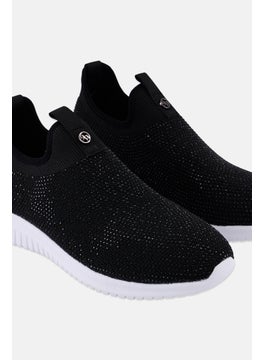 NINE WEST Women Rhinestone Slip On Casual Shoes, Black  - Image 4
