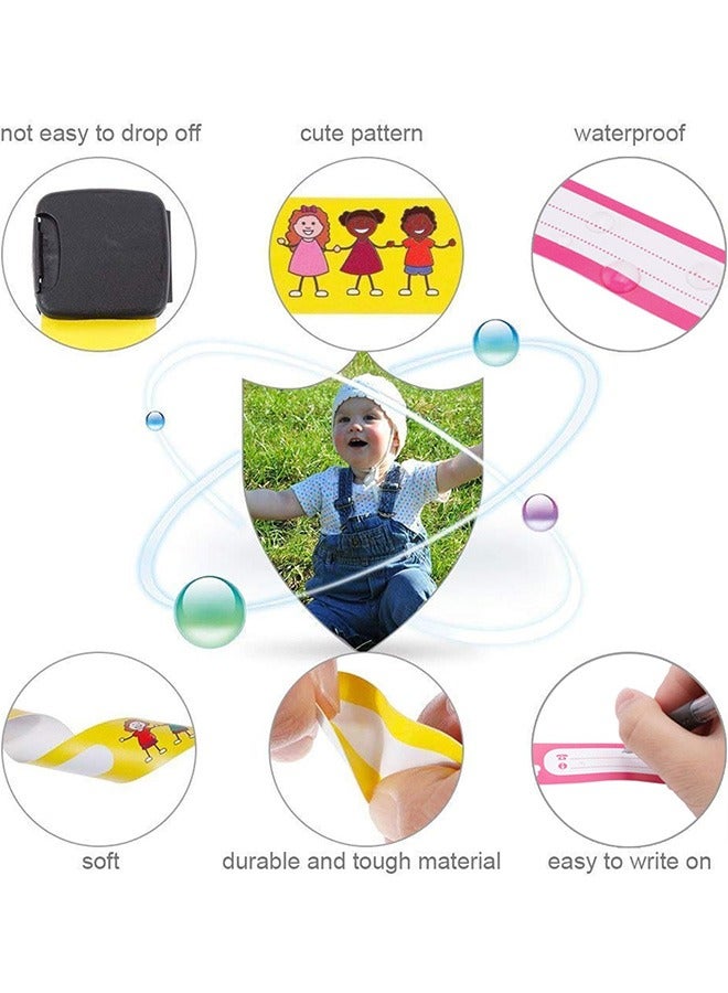 Generic 12Pcs Child Safety ID Wristband, Reusable&Waterproof Safety ID Bracelets for Kids Anti-Lost Child Travel ID Bands for Children Field Trip&Outdoor Activity  - Image 4