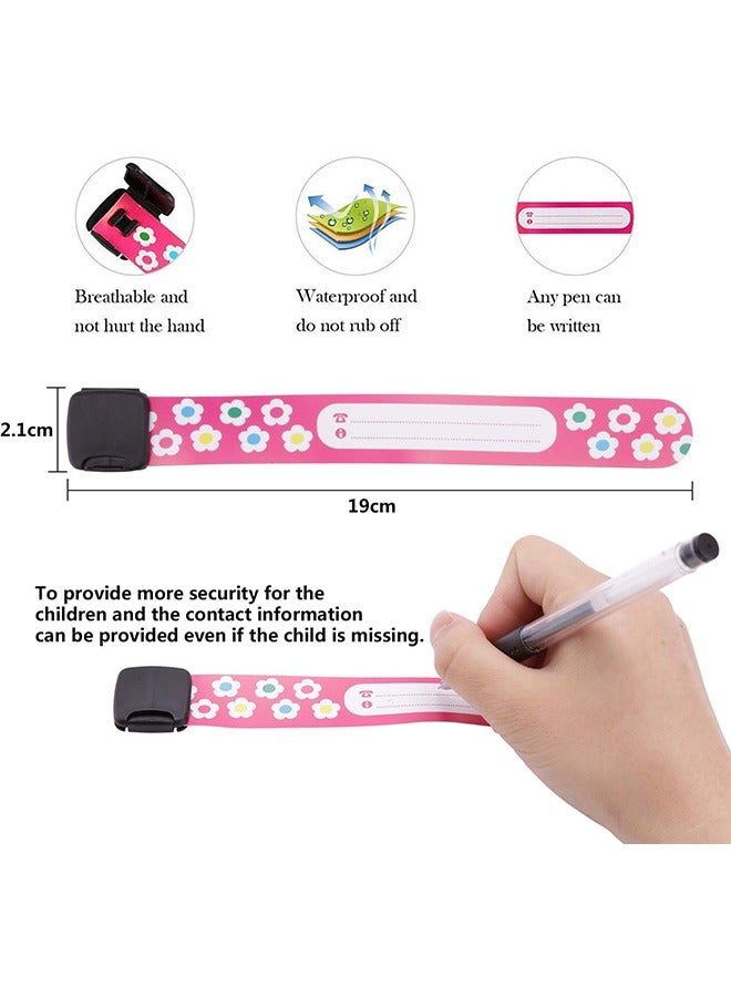 Generic 12Pcs Child Safety ID Wristband, Reusable&Waterproof Safety ID Bracelets for Kids Anti-Lost Child Travel ID Bands for Children Field Trip&Outdoor Activity  - Image 3