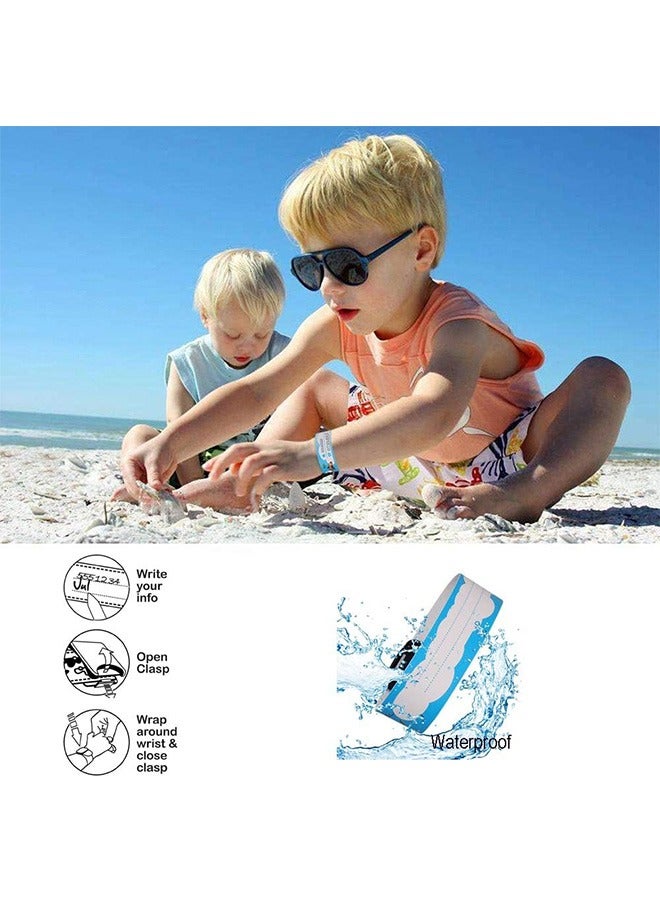 Generic 12Pcs Child Safety ID Wristband, Reusable&Waterproof Safety ID Bracelets for Kids Anti-Lost Child Travel ID Bands for Children Field Trip&Outdoor Activity  - Image 5