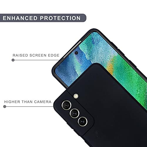 SPRIG Cases Compatible with Samsung Galaxy S21 FE 5G Phone TPU Basic Premium Back Cover Drop Tested Shock Proof Case for Boys and Girls with Camera Protection (Black) - Image 3