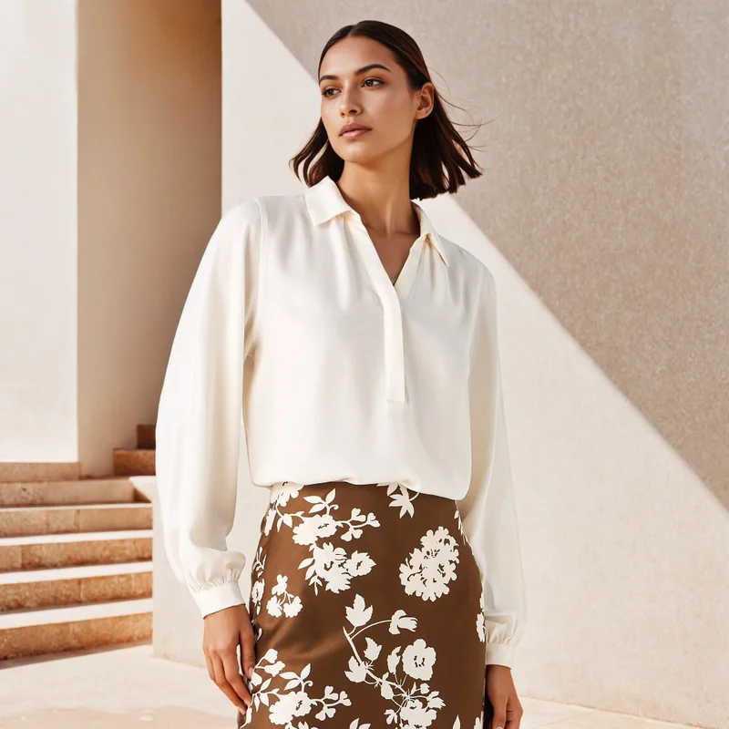 Splash FAV Regular Fit Textured Collared Top