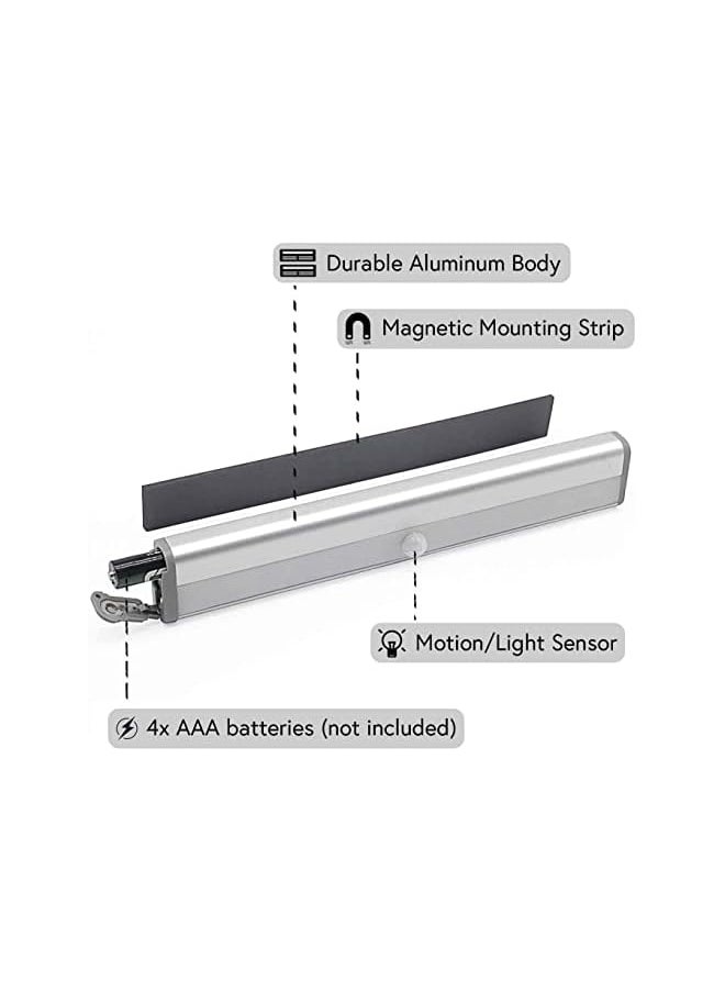 Topleo Motion Sensor Light Bar Night Light for Room, Stick-on Anywhere Wireless Battery Operated 10 LEDs Closet Lights Wardrobe Lighting LED Light(Warm White, 3 Pack)  - Image 4