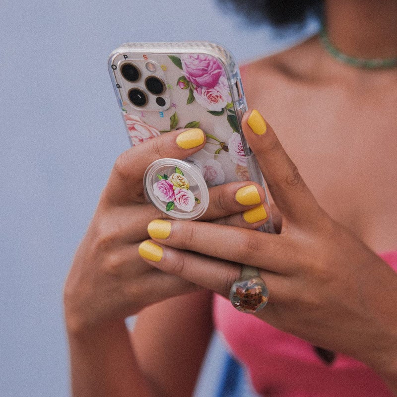 POPSOCKETS غطاء iPhone 13 Pro مع مقبض الهاتف والانزلاق, غطاء هاتف لـ iPhone 13 Pro - زهور عتيقة - Image 2