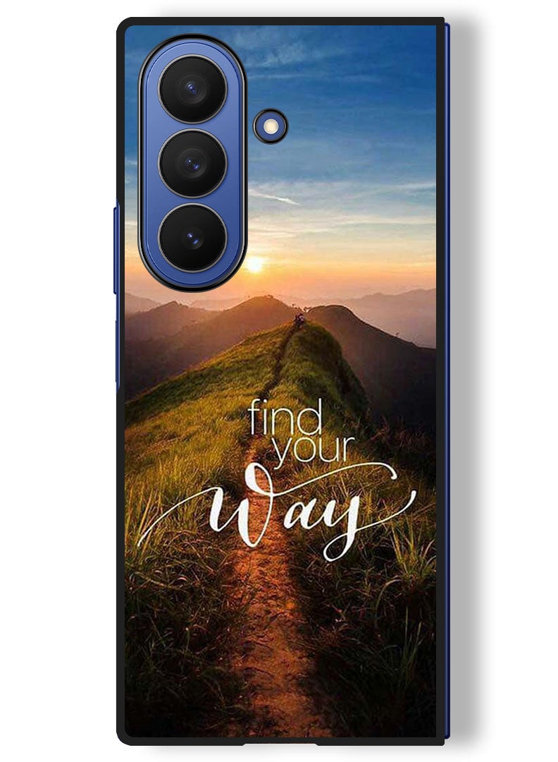 Theodor Case Compatible with Samsung Galaxy Z Fold 7 - 8 Inch Protection Shockproof Bumper Cover Find Your Way - Image 1