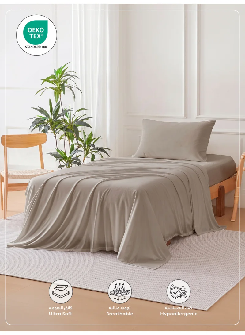 Donetella 3-Piece Twin Bed Sheet Set – Fits 120×200+30 cm – Ultra Soft Brushed Microfiber – Extra Deep Pocket, Secure Elastic All Around – 1 Flat Sheet, 1 Fitted Sheet & 1 Pillowcases, All-Season Comfort – Wrinkle & Fade Resistant, Hypoallergenic