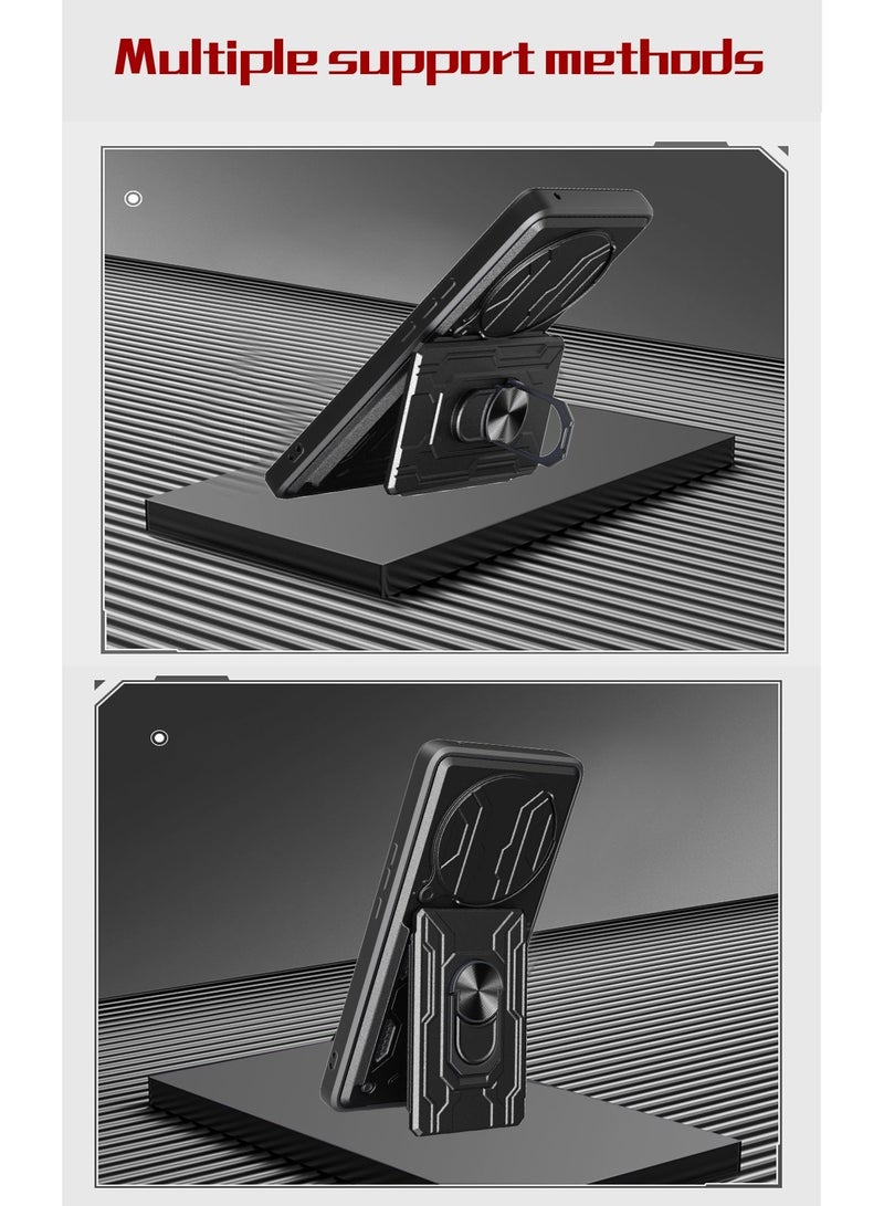 جراب شيلد لـ Honor X9d بحماية كاملة ضد الصدمات وغطاء كاميرا متحرك مع دبلة معدنية وحافظة بطاقات - Image 5