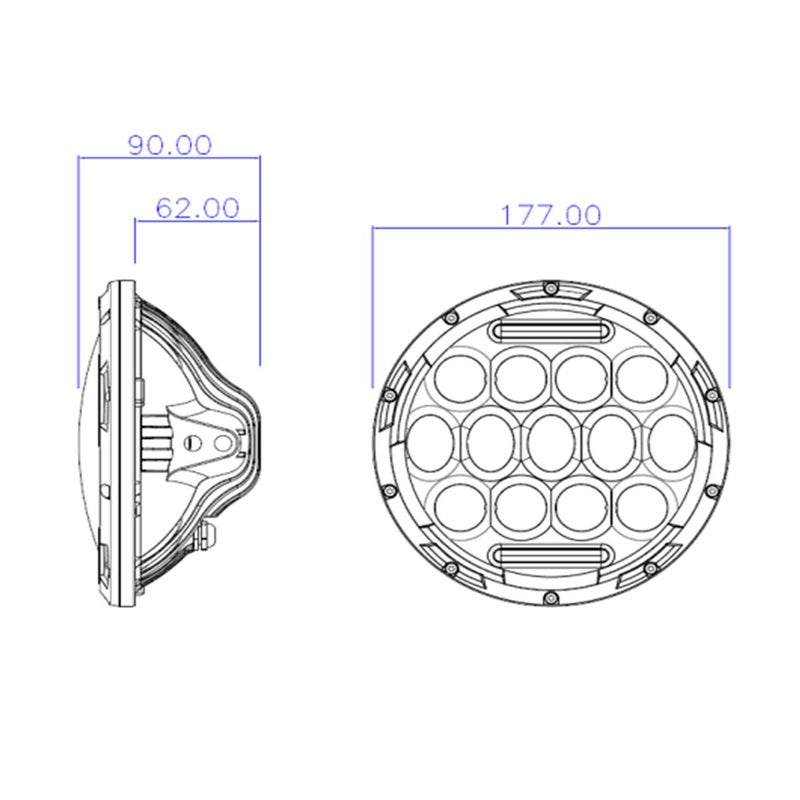 2x 7" Round LED Headlights 75W with DRL Hi/Lo Beam for Offroad Jeep Wrangler JK TJ Harley Davidson Hummer - Image 2