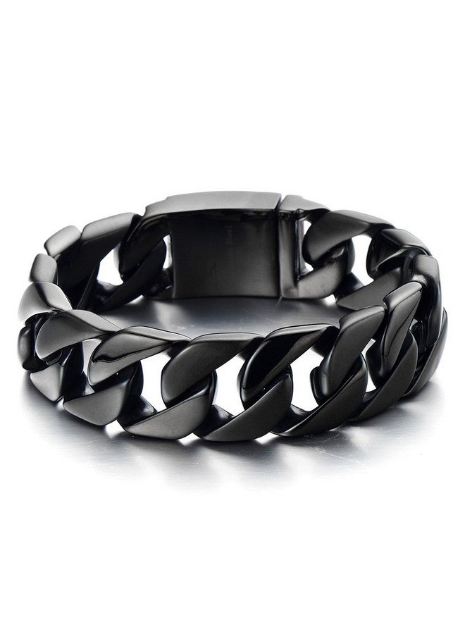 كول ستيل آند بيوند سوار COOLSTEELANDBEYOND رجالي من الفولاذ المقاوم للصدأ بسلسلة كبيرة سوداء اللون - Image 1