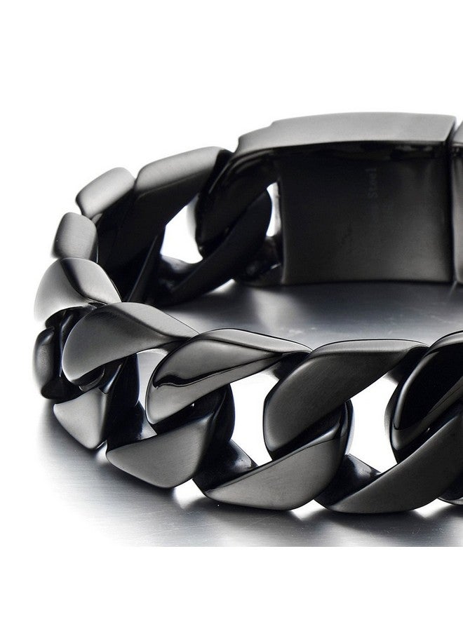 كول ستيل آند بيوند سوار COOLSTEELANDBEYOND رجالي من الفولاذ المقاوم للصدأ بسلسلة كبيرة سوداء اللون - Image 3