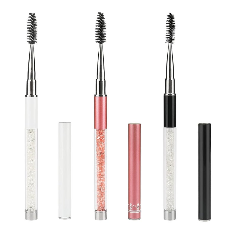 g2plus G2PLUS 3PCS Eyelash Brushes with Cap, Eye brow Brush, Eyelash Mascara Brushes Wands Applicator Makeup Tools for Travel