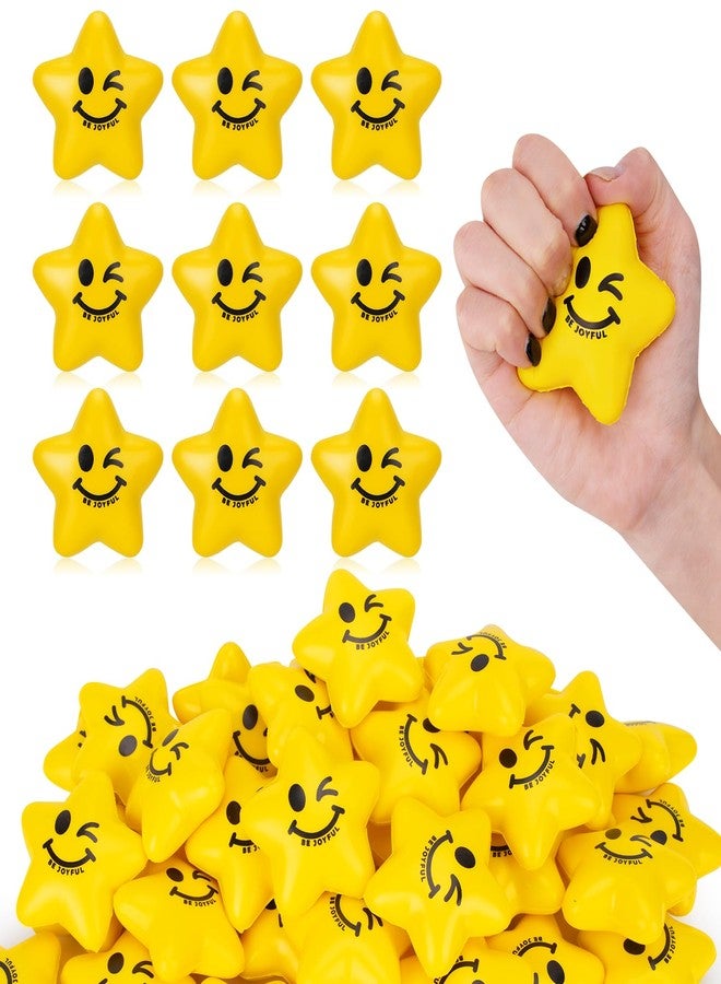 SHQDD Stress Balls, 36PCS Stress Balls for Kids & Adults - Mini Star Stress Balls Squeeze Toys, 2.16 Inch Cute Smiley Face Stress Relief Ball Bulk for Anxiety Fidget Sensory, Classroom Party Supplies - Image 1