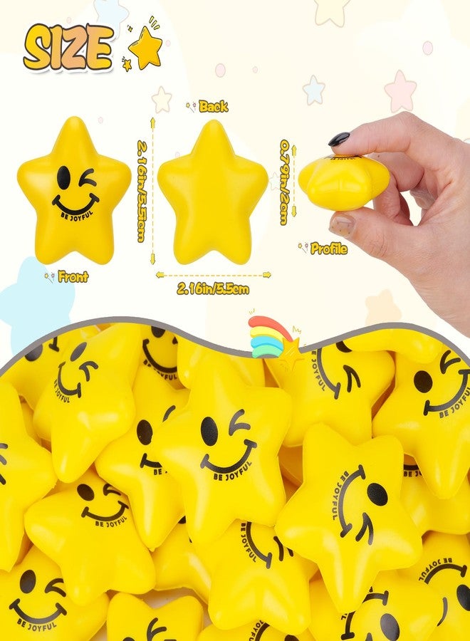SHQDD Stress Balls, 36PCS Stress Balls for Kids & Adults - Mini Star Stress Balls Squeeze Toys, 2.16 Inch Cute Smiley Face Stress Relief Ball Bulk for Anxiety Fidget Sensory, Classroom Party Supplies - Image 4