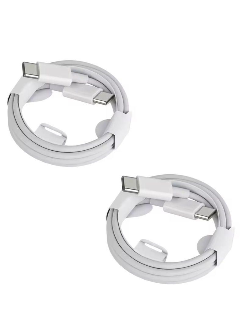 كابل USB ممتاز إلى النوع C ومن النوع C إلى النوع C | شحن سريع ومزامنة البيانات | متوافق مع هواتف Samsung Galaxy S24/S24 Ultra وS23/S23 Ultra وiPhone 15/15 Pro/15 Pro Max و16/16 Pro/16 Pro Max وiPad وجميع الأجهزة - Image 1