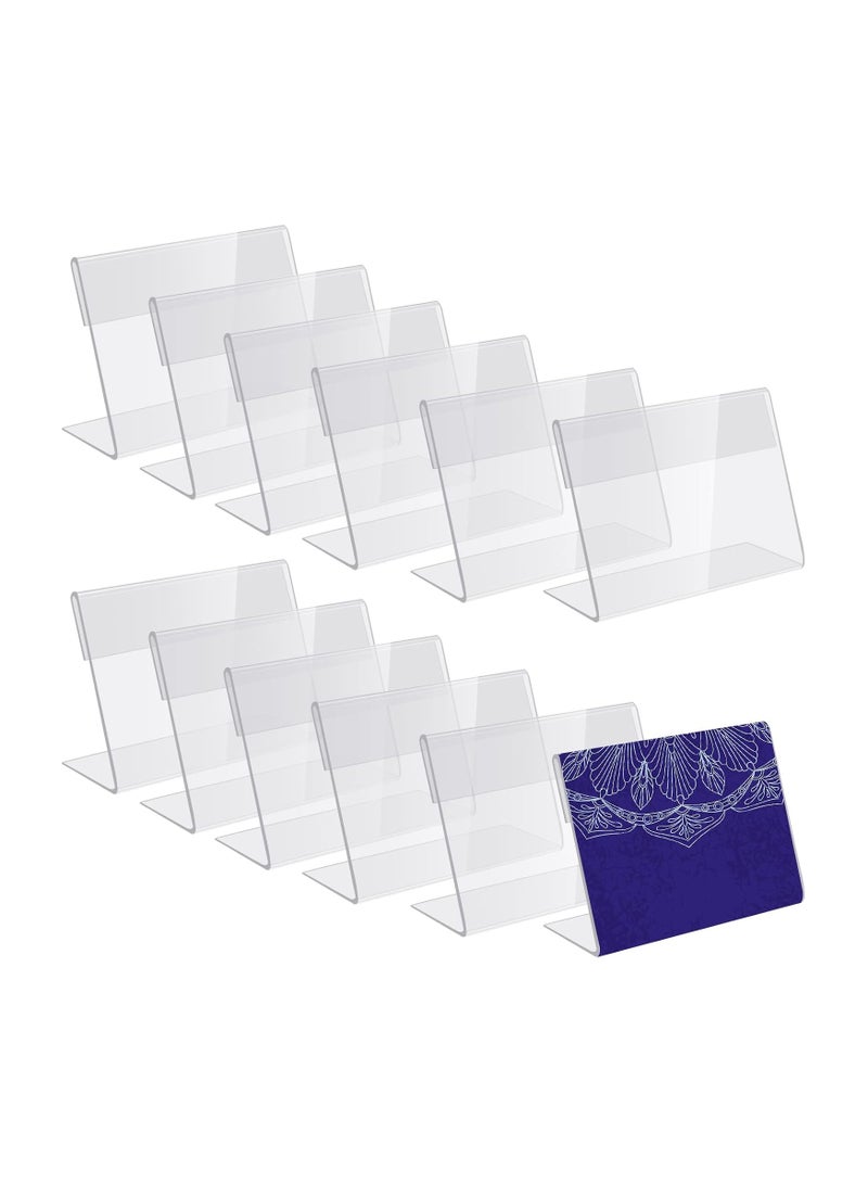TPGP 12PCS Clear Acrylic Sign Holder 6 x 4inch, Acrylic Sign Display Holder, Menu Stand 15x10 cm, Table Sign Holder for Poster, Photo, Office, Restaurant, Hotel - Image 1