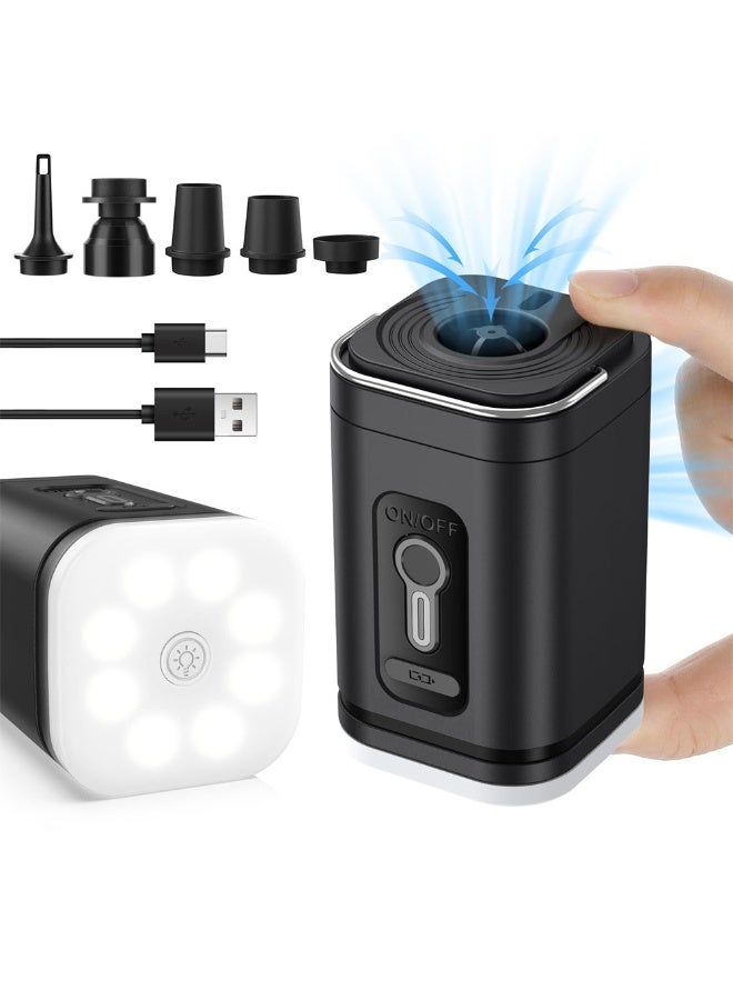 Hihonor Tiny Portable Wireless Electric Air Pump，Quick Inflation/Deflation Dual-purpose，Electric Inflation Pump with Camping Lantern,Mini Portable Electric Air Pump for Camping Mat,  Pool Floats, Swimming Toys, Inflatable Beds, Vacuum Storage Bag Etc - Image 1