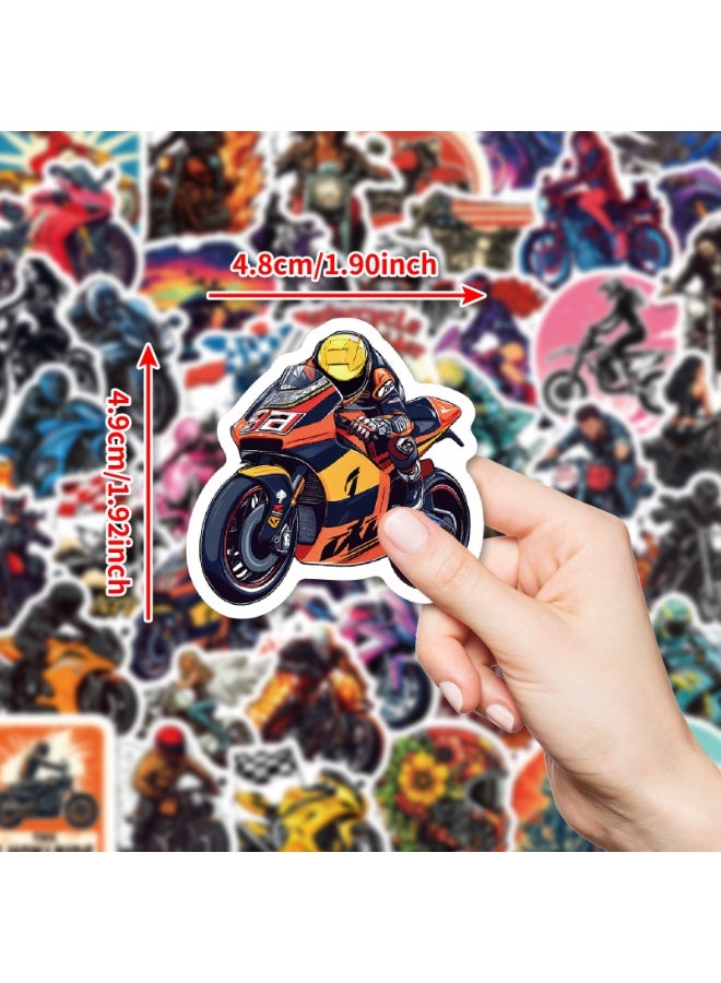 50 قطعة من ملصقات الدراجات النارية، ملصقات فينيل موتوكروس لزجاجات المياه، ملصقات كرتونية مقاومة للماء للدراجات النارية، ملصقات للكمبيوتر المحمول، ملصقات دراجات ترابية - Image 4