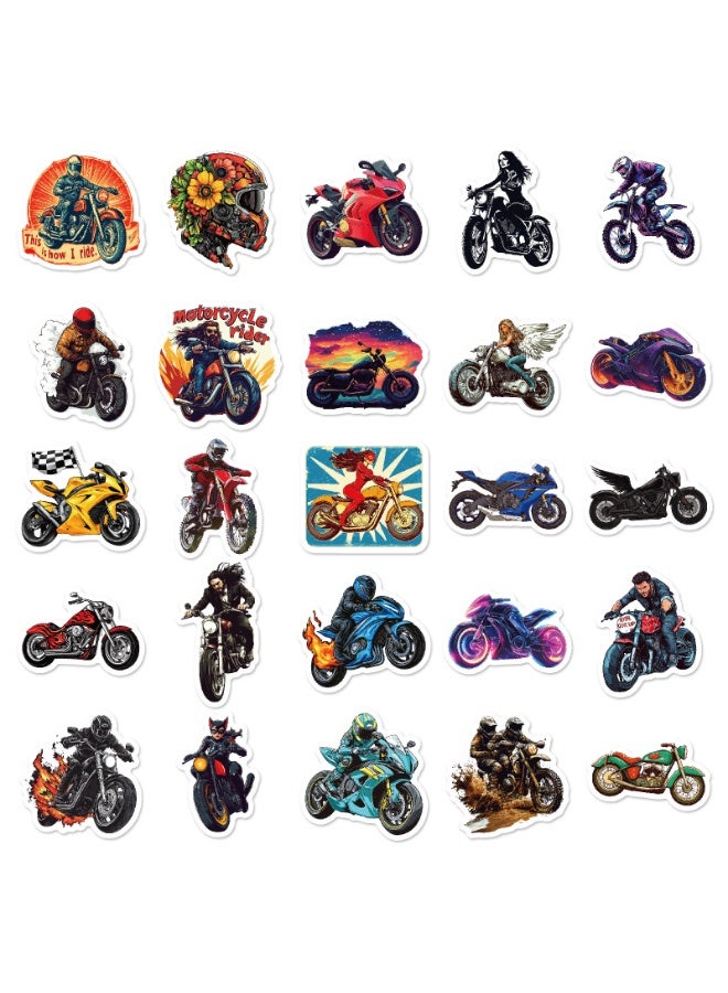 50 قطعة من ملصقات الدراجات النارية، ملصقات فينيل موتوكروس لزجاجات المياه، ملصقات كرتونية مقاومة للماء للدراجات النارية، ملصقات للكمبيوتر المحمول، ملصقات دراجات ترابية - Image 2