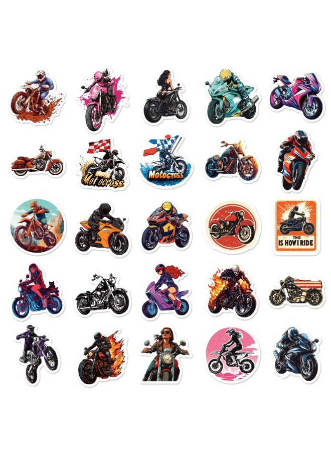 50 قطعة من ملصقات الدراجات النارية، ملصقات فينيل موتوكروس لزجاجات المياه، ملصقات كرتونية مقاومة للماء للدراجات النارية، ملصقات للكمبيوتر المحمول، ملصقات دراجات ترابية - Image 3