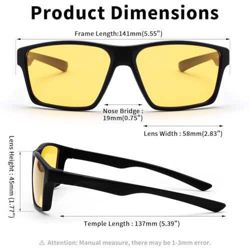 Karsaer Polarized Sports Sunglasses for Men Women Night Vision Yellow Lens Cycling Running Sun Glasses E1212 - Image 4