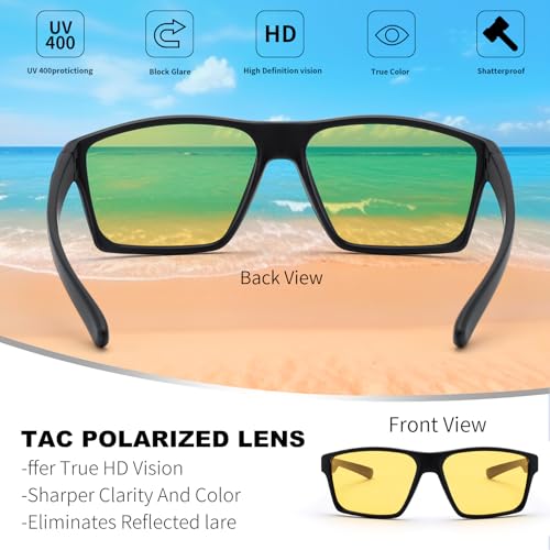 Karsaer Polarized Sports Sunglasses for Men Women Night Vision Yellow Lens Cycling Running Sun Glasses E1212 - Image 3