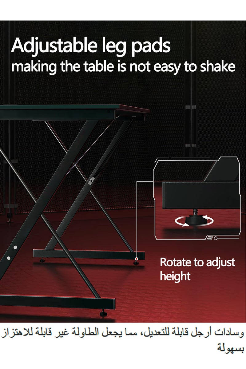 WEMART Computer Gaming Table,Office Table, Study Desk,Computer Desk,X-Shaped 120CM Gaming Table,Suitable for Gaming,Home Office,Study - Image 3