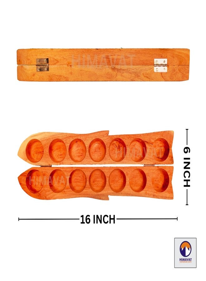 Himavat Pallankuli Wooden Board, Dice & 75+ Balls for for Kids and Adults | Pallanguzhi VAMANA GUNTALU | ALI GULI Mane | MANCALA Board Game - Image 5
