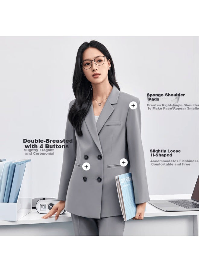 Sentubila Business Commuter Interview Women's Blazer Autumn Easy-care Draped Casual Suit Jacket Single Piece Top - Image 1