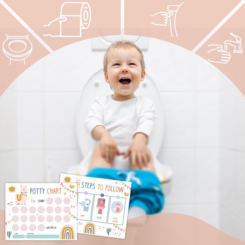 TIRYWT Llama Potty Training Sticker, 10 Charts with 216 Round Stickers & 1 Instruction Sheet, Reward Chart for Toddlers Girls - A04 - Image 5