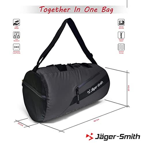 Jager_Smith Jager-Smith GB 700 Multipurpose Gym Bag with Shoe Compartment (Charcoal Black) - Image 3