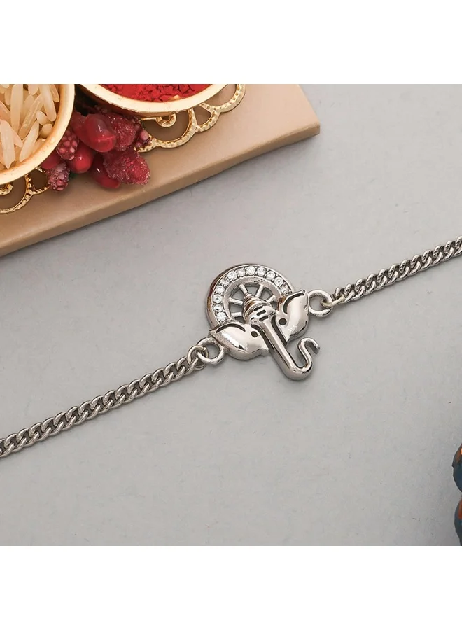 VOYLLA Brass Tone Style Rakhi Bracelet