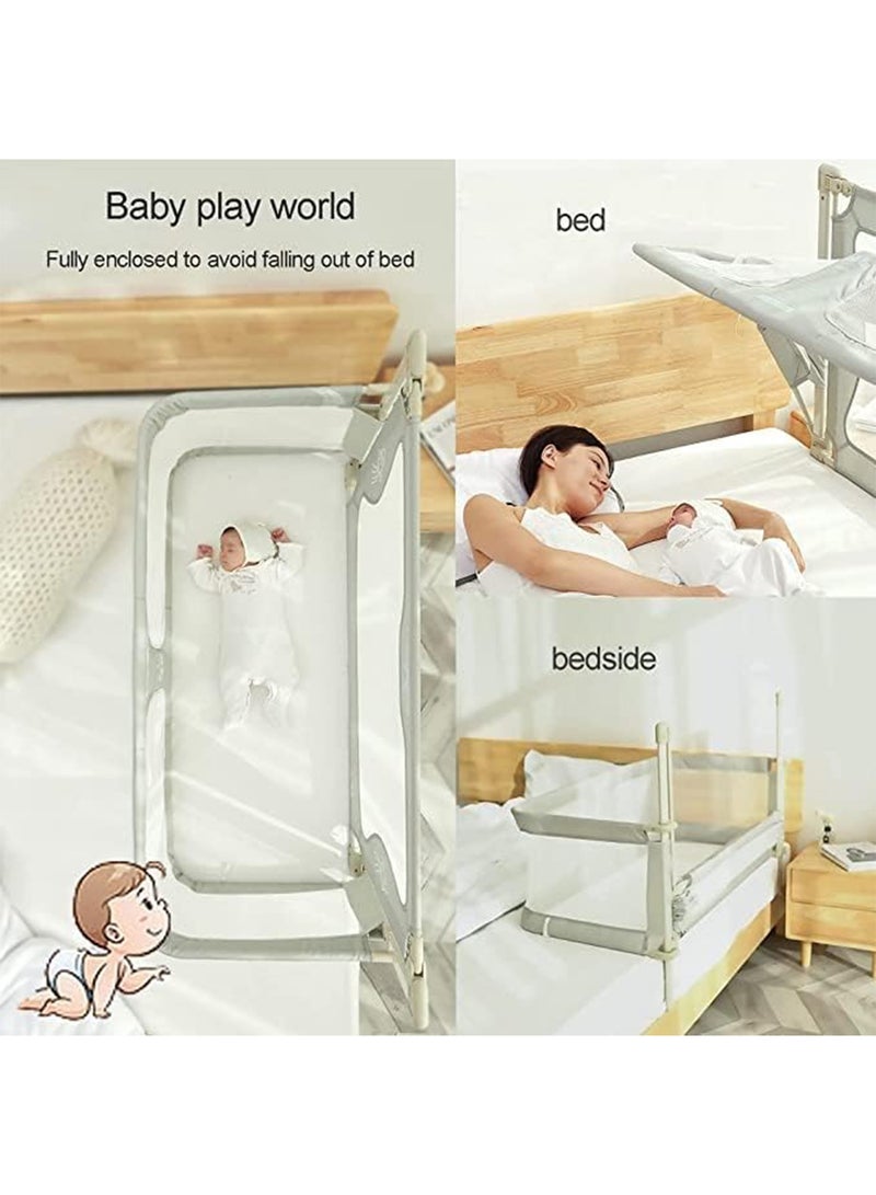 LIMOS Baby Bedside Sleeper 3 in 1 Folding Portable Crib breathable and visible mesh window aluminum alloy  - Image 5