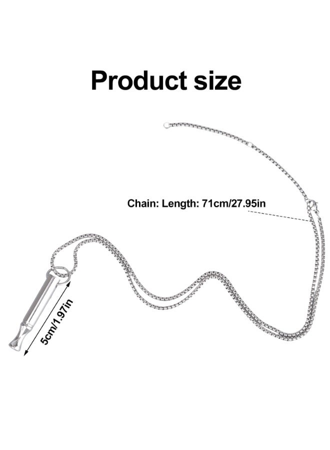 Mindfulness Breathing Necklace, Titanium Steel Breathing Chain with 2 in 1 Whistle Aromatherapy Anxiety Pendant Deep Breathing Meditation Breathing Necklace for Women Men, With 3 Flavor Filters (Mint, Unscented, Orange) for Calmness and Focus - Image 2