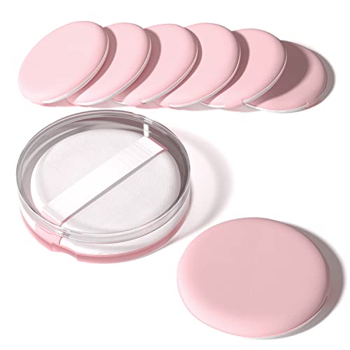 MOHOPE 8Pcs Air Cushion Makeup Sponges for Foundation with Portable Box | Latex-Free Blending Sponge for Liquid, Cream, Foundation and Powder | Round Powder Puff | Pink - Image 1