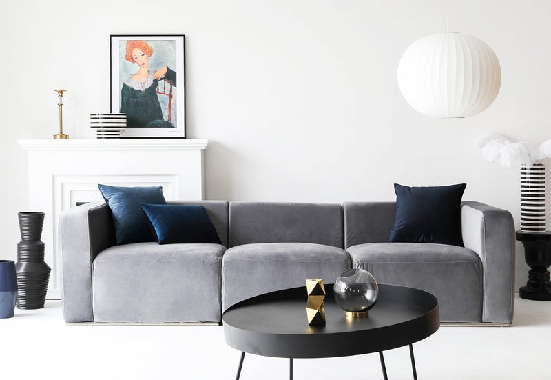 Mixhug Set of 2 Cozy Velvet Rectangle Decorative Lumbar Throw Pillow Covers for Couch and Bed, Navy Blue, 12 x 20 Inches - Image 4