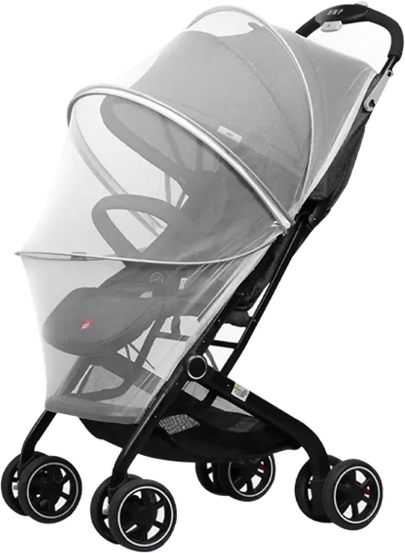 DUOMI Mosquito Net for Stroller,Encrypted Stroller Mosquito Net Full Cover with Double Zipper,Breathable & Foldable Netting for Baby Cover(White) - Image 1