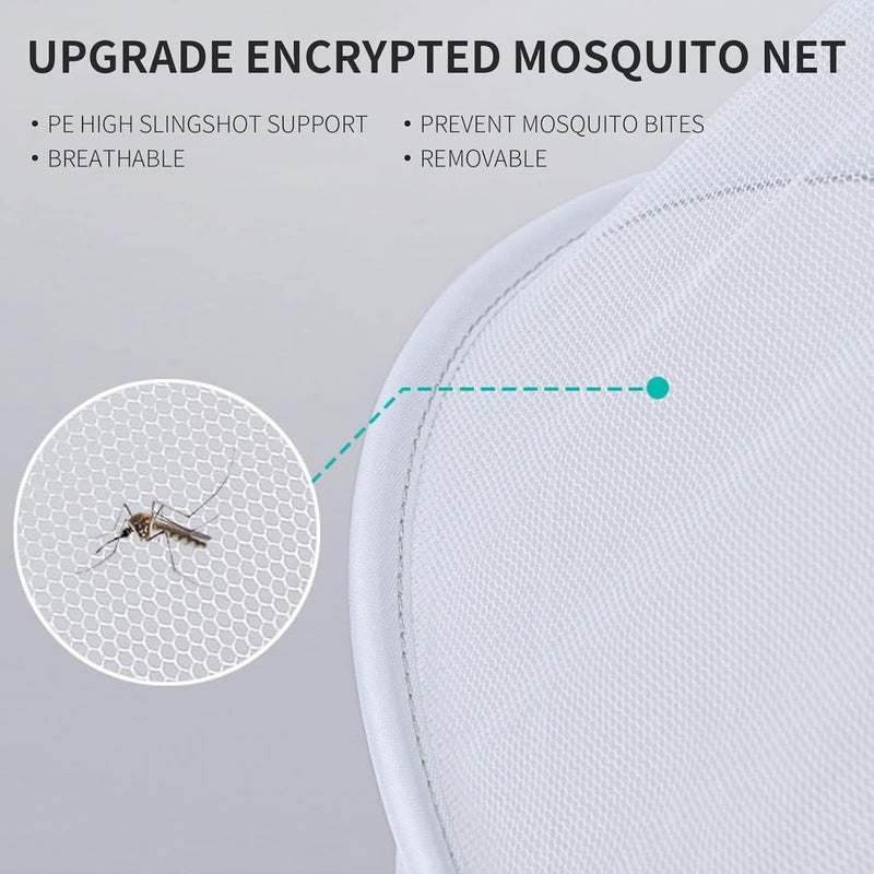 DUOMI Mosquito Net for Stroller,Encrypted Stroller Mosquito Net Full Cover with Double Zipper,Breathable & Foldable Netting for Baby Cover(White) - Image 2